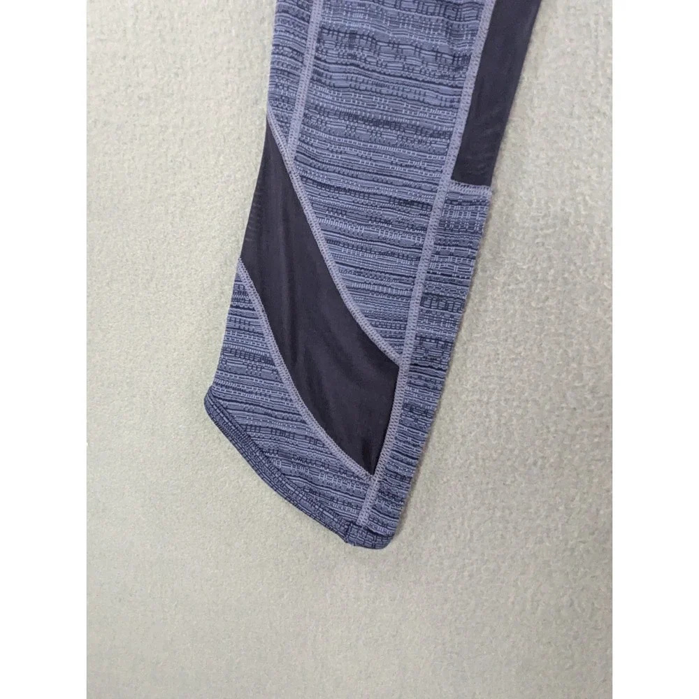 ATHLETA ULTIMATE STASH POCKET PRINTED CAPRI LEGGINGS BLUE XXS